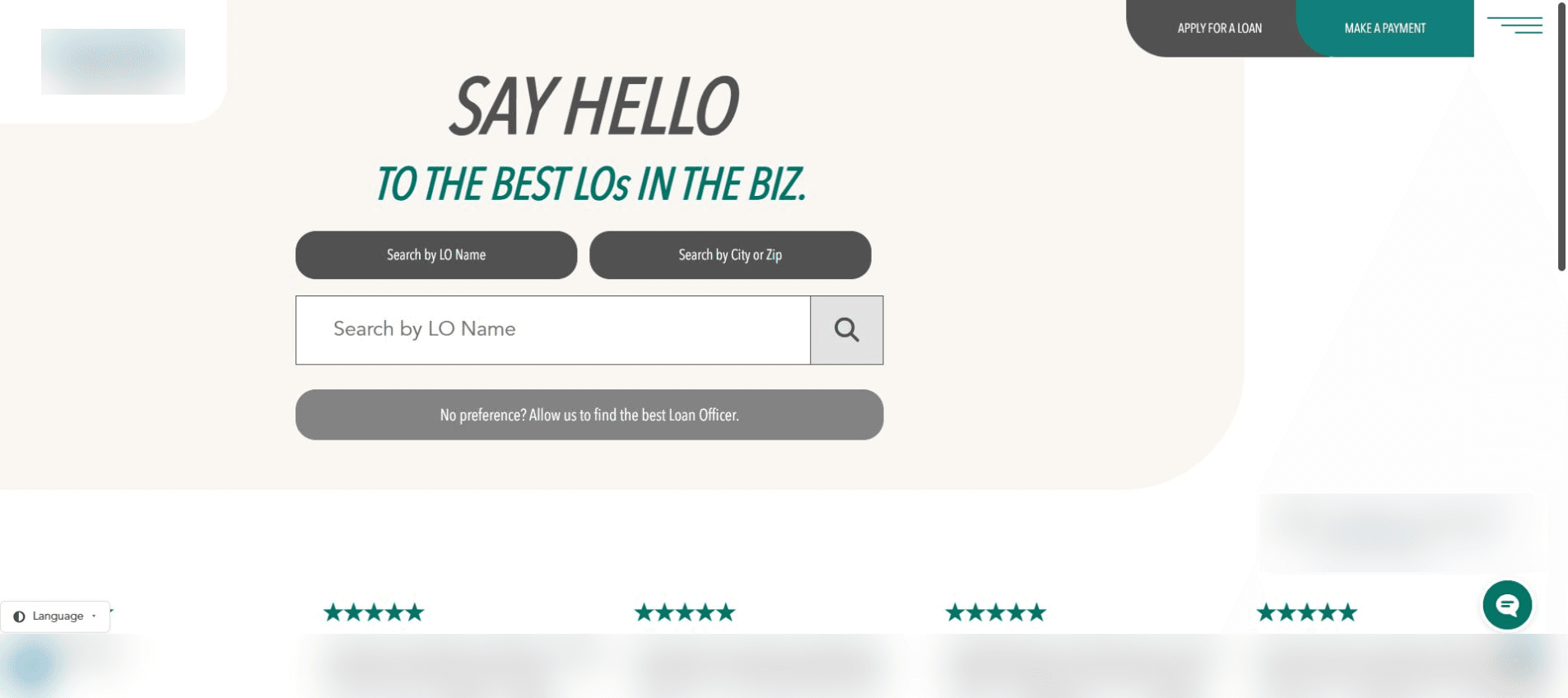 Loan-officer directory page with search by name and by city or ZIP